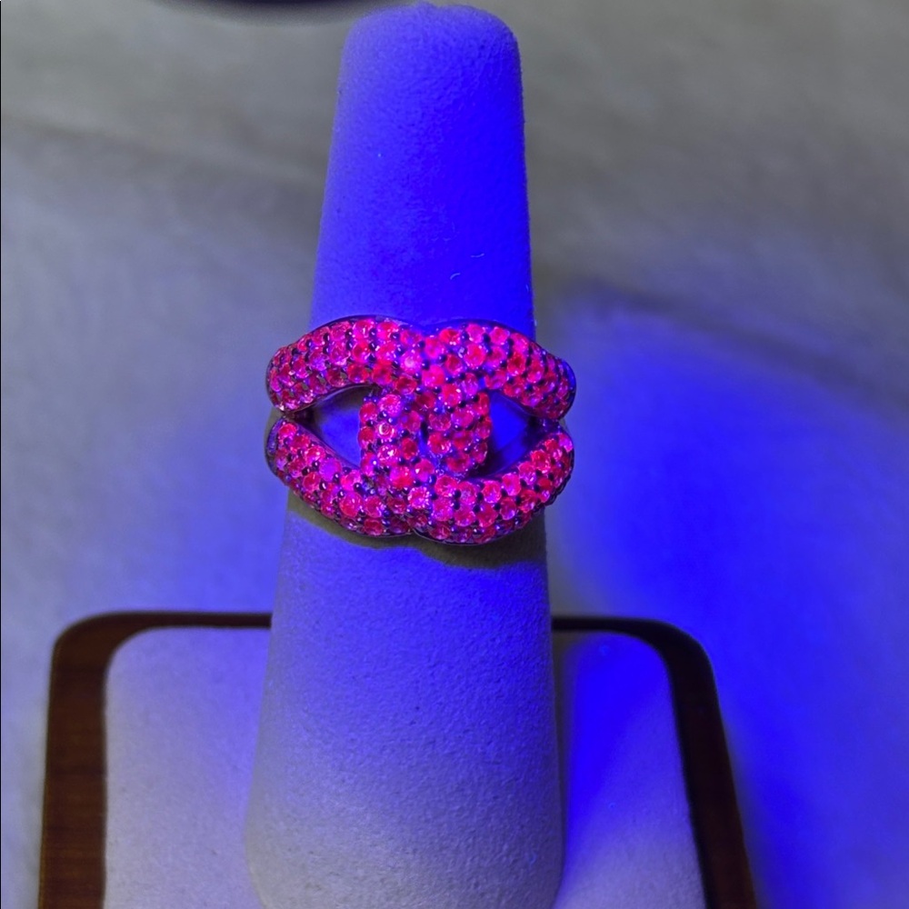 Lab Created Pink Sapphire Ring 18k Rose Gold over 925 Sterling Silver 2.35 ctw - Picture 7 of 7